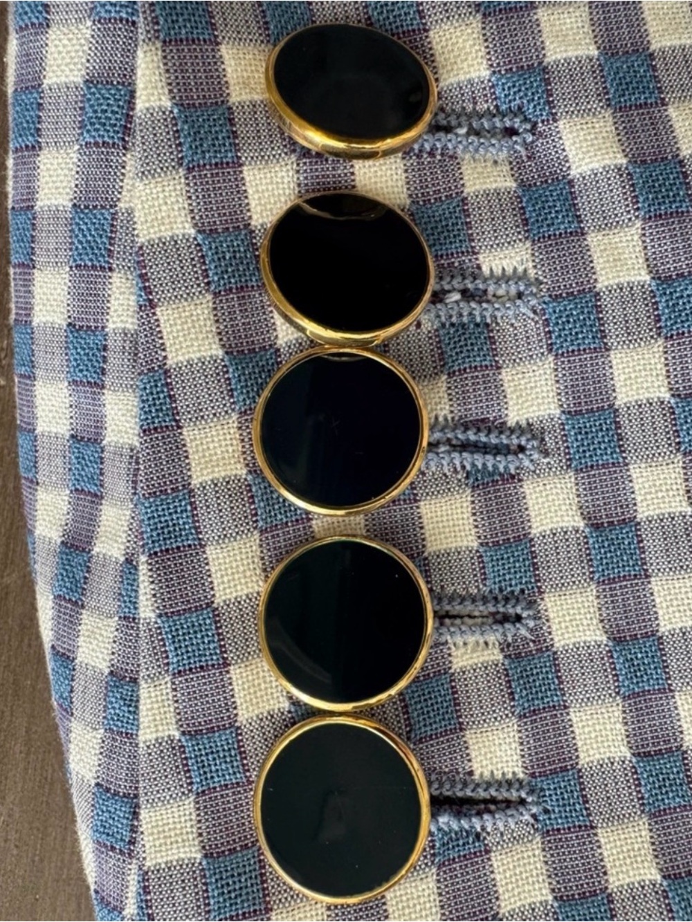 Tom James Gingham Custom Blazer City Signs Mens Sz 42R - Picture 3 of 11